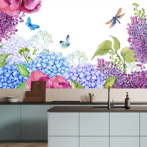 Sticker Weide met hyacinten