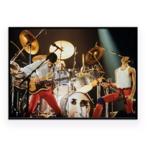 Poster LEIDEN, NEDERLAND - 27 november 1980: Queen tijdens een concert in de Groenoordhallen in Leiden in Nederland