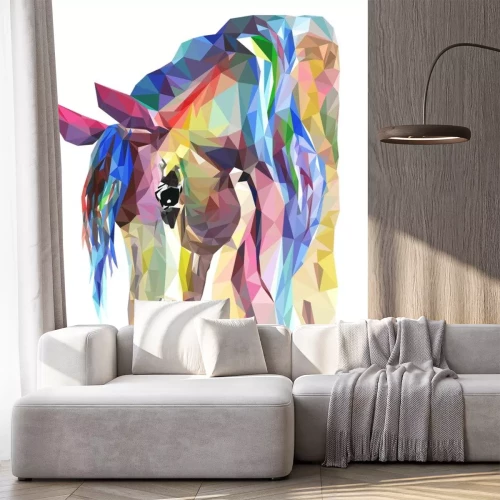 Sticker Regenboog paardenhoofd