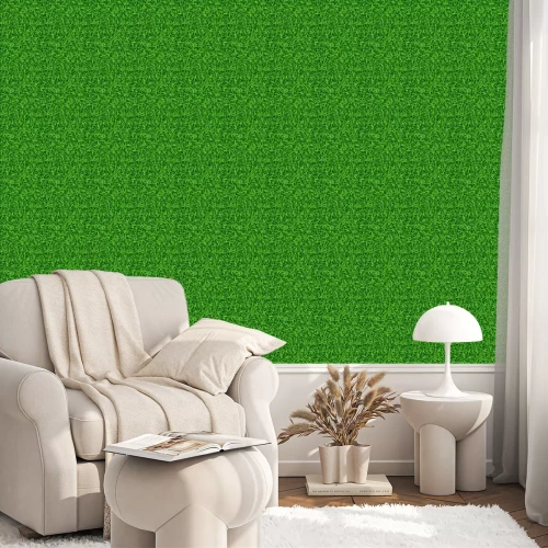 Behang Natuurgras met een groene kleur