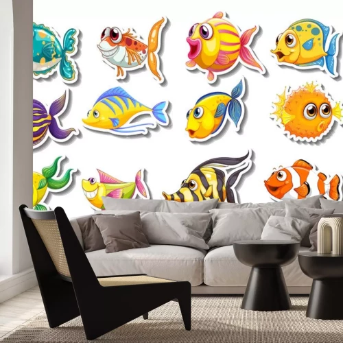 Sticker Set van stickers met leuke vissen