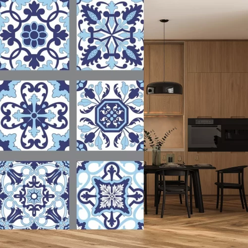 Sticker Zes Portugese azulejos tegels