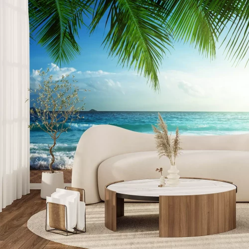 Fotobehang Tropen en golven op zee