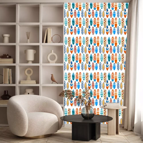 Behang Surfboard aquarel naadloos patroon.