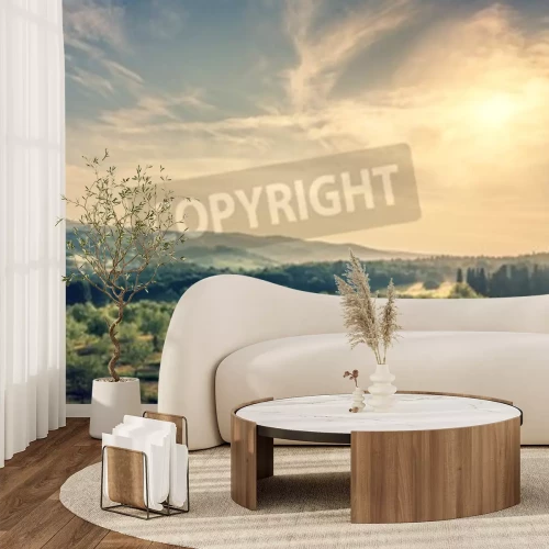 Fotobehang Lucht boven Toscane