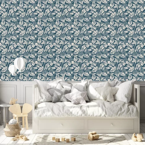 Behang Oud bladpatroon