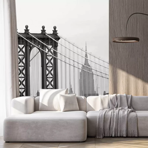 Fotobehang Zwart-witte architectuur in Manhattan