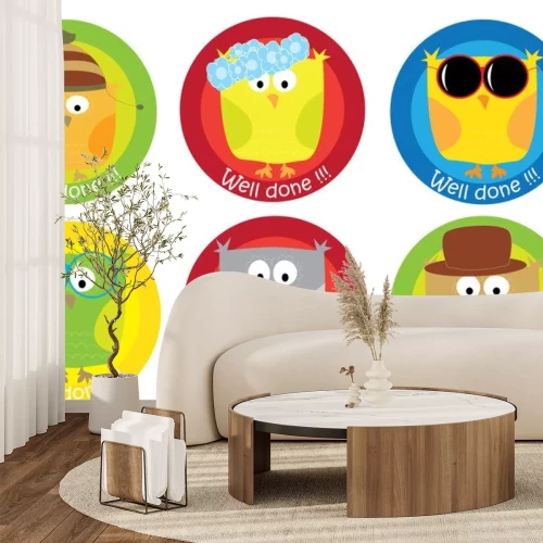 Sticker Uilen voor kinderen in zes wielen