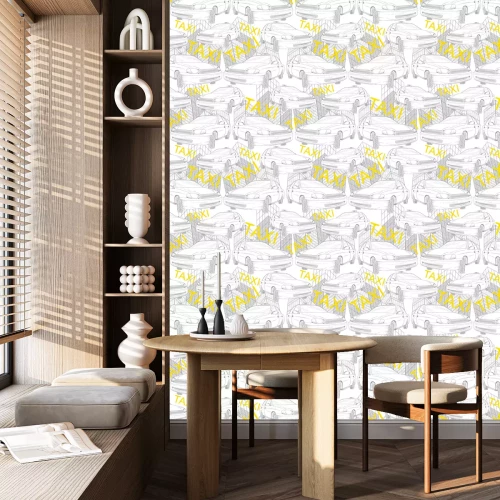 Behang taxi naadloos patroon