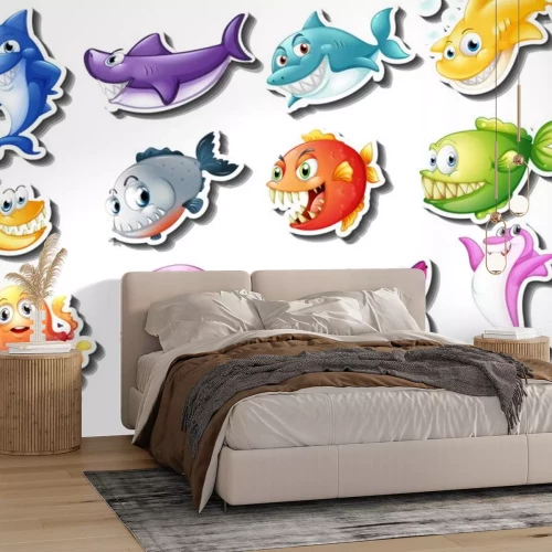 Sticker Sticker set van haaien en vissen
