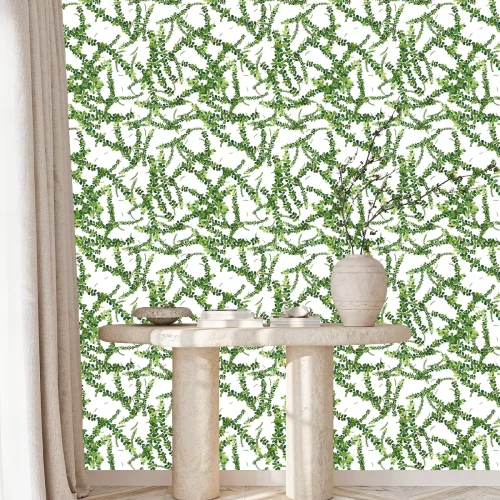 Behang Watercolor naadloze patroon met kruiden en bladeren.