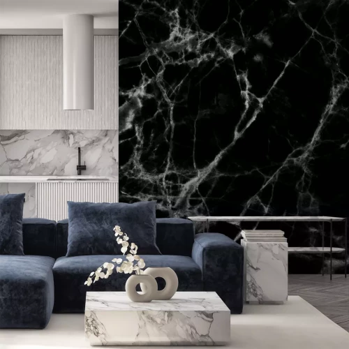 Sticker Zwart marmer patroon