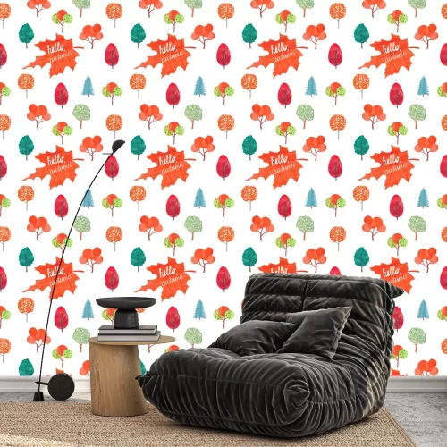 Behang Aquarel gouden herfst