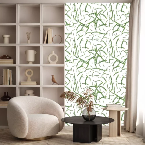 Behang Watercolor naadloze patroon met kruiden en bladeren.