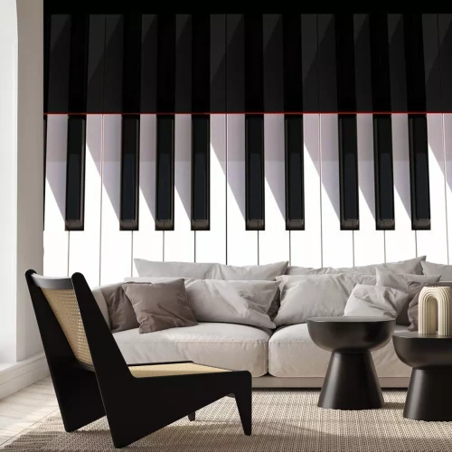 Fotobehang Zwart-wit klavier van een piano
