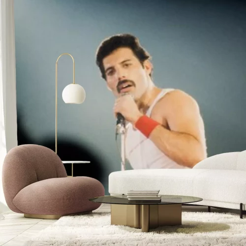 Fotobehang Freddie Mercury aan de microfoon