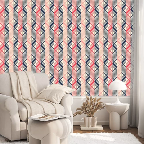 Behang Patroon van retro geometrische strepen