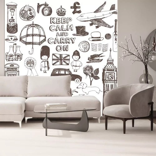 Fotobehang Londense symbolen in zwart-wit