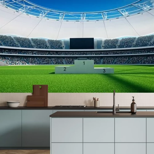 Fotobehang Stadion en podium op het veld
