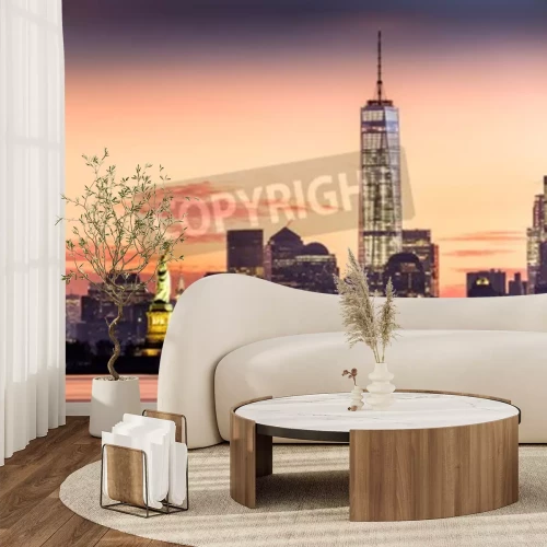 Fotobehang Zonsopgang in Manhattan