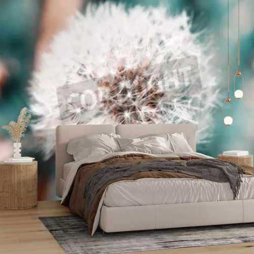 Fotobehang Paardenbloem op een wazige achtergrond