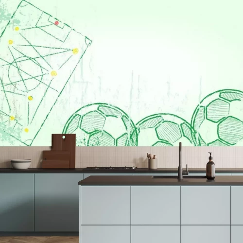 Fotobehang Voetbal of Voetbal ontwerp sjabloon, goede kopie ruimte, vector