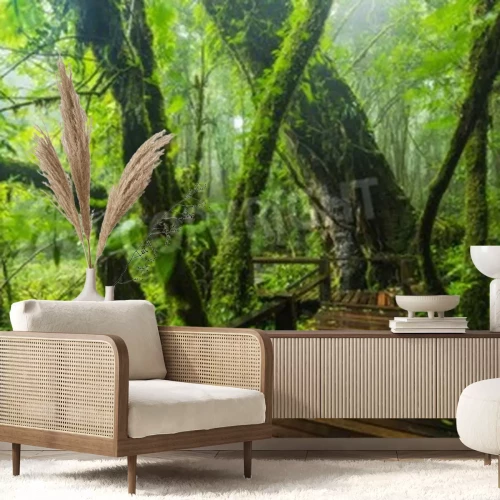 Fotobehang Platform in de jungle