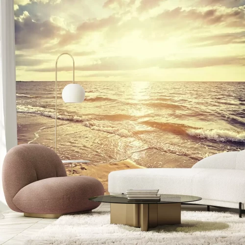 Fotobehang Retro strand en zee