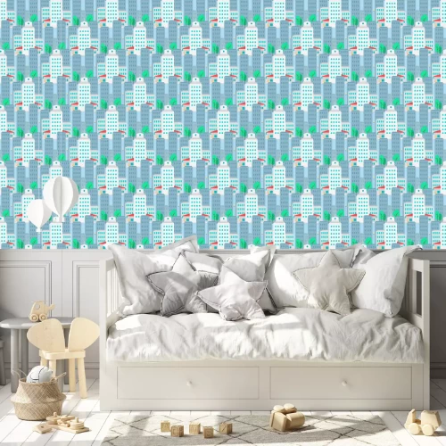 Behang Stad Naadloze Patroon