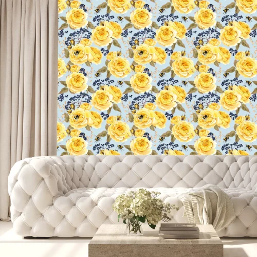 Behang Naadloze vintage bloemen