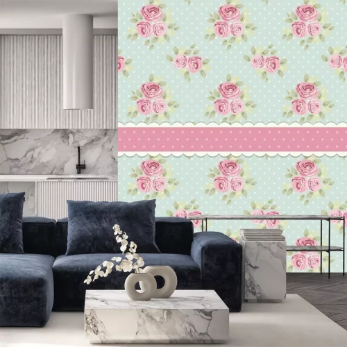 Fotobehang Shabby chic rozenmotief