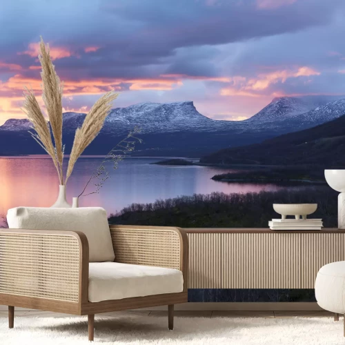 Fotobehang Zonsondergang in Zweden