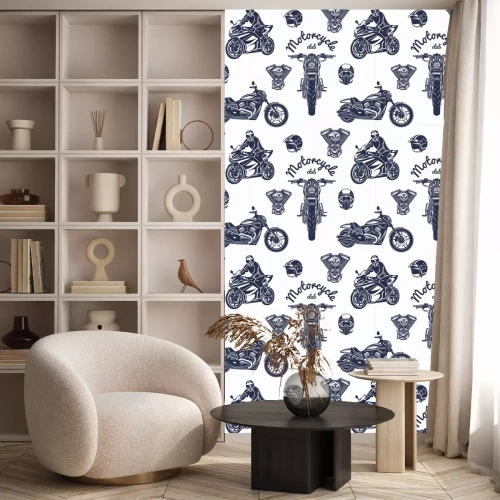 Behang naadloze motorfiets patroon vector illustratie