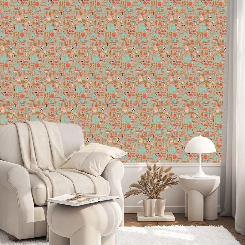 Behang Doodle sportieve elementen. vector illustratie