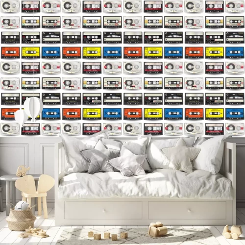 Behang Cassette Pictogrammen