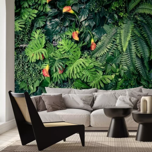 Fotobehang Exotische jungle bloemen