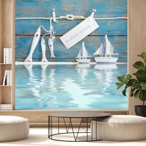 Fotobehang Vakantiethema met zeilboten