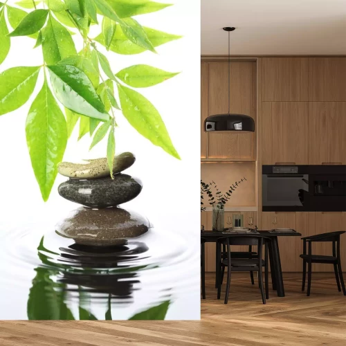 Sticker Gestapelde stenen in het water