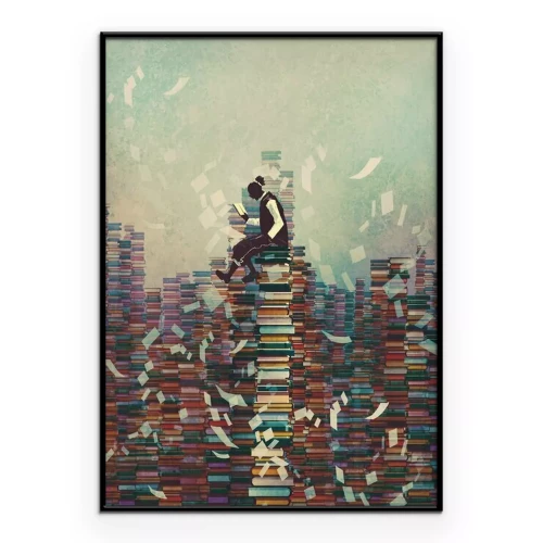 Poster Een lezer tussen boeken