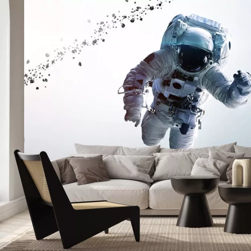 Sticker Astronaut in ruimtepak witte achtergrond