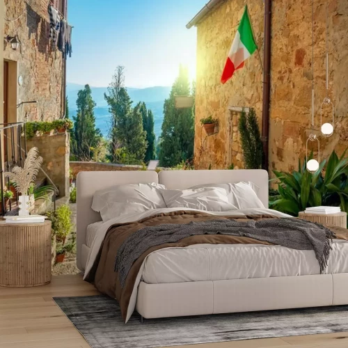 Fotobehang Een charmante straat in Toscane