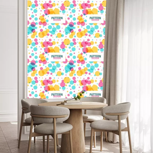 Behang Patroon met doorschijnende gekleurde cirkels