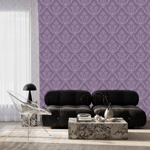 Behang Naadloze paarse bloemen behang