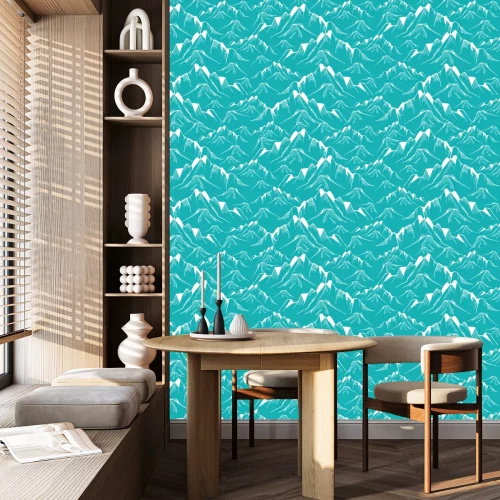 Behang Turquoise bergtoppen