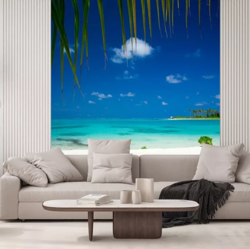 Fotobehang Tropisch strandlandschap op de Malediven