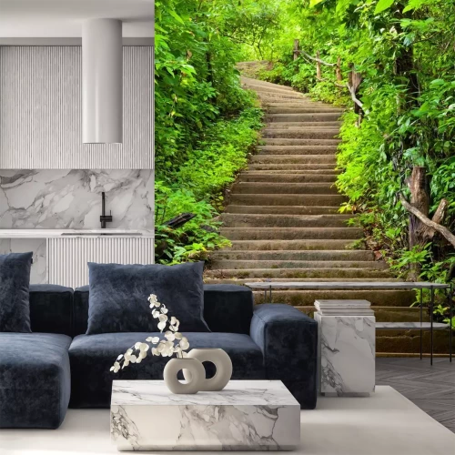 Fotobehang Trap naar het bos