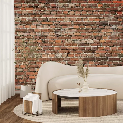 Fotobehang Oude rode bakstenen achtergrond