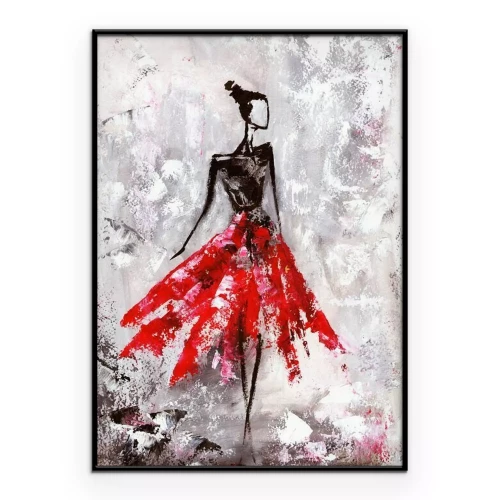 Poster Meisje in een rode rok