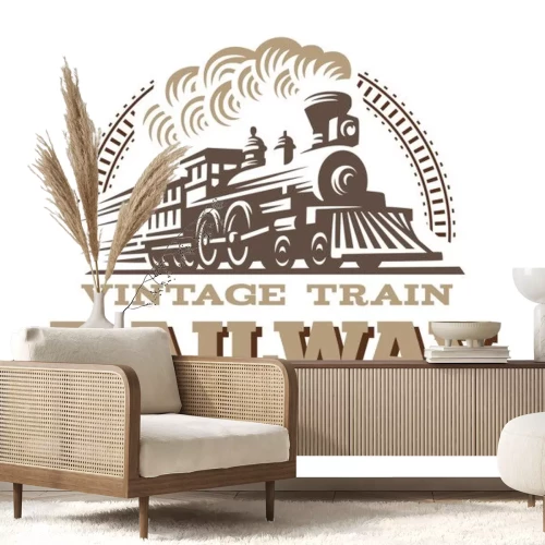 Sticker Locomotief logo illustratie, vintage stijl embleem