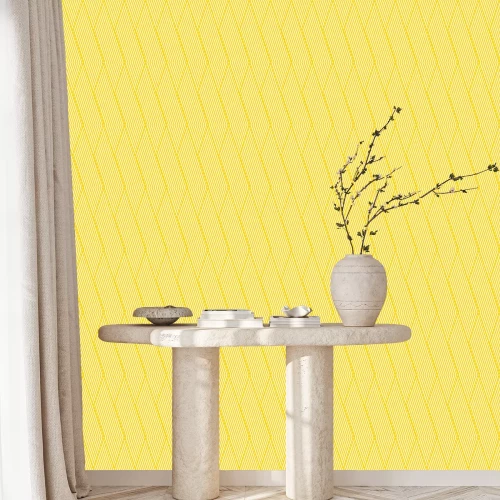 Behang naadloze gestreepte gele geometrische patroon.